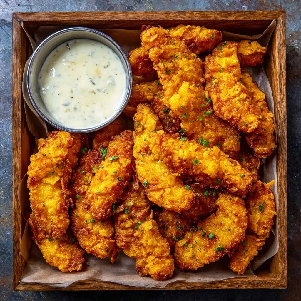 Spicy buffalo chicken cheez it tenders with ranch