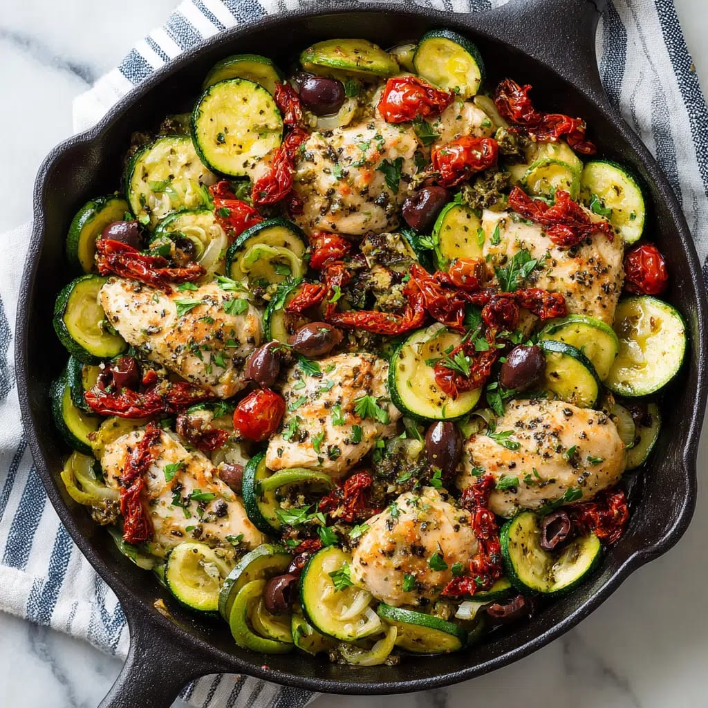 How to Make Mediterranean Zucchini Chicken Skillet