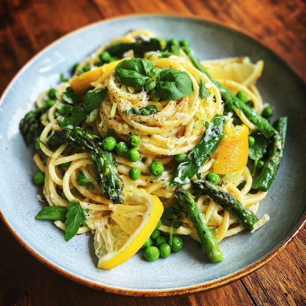 Fresh Herb Lemon Pasta with Spring Vegetables