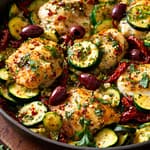 Mediterranean Zucchini Chicken Skillet
