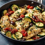 Mediterranean Zucchini Chicken Skillet