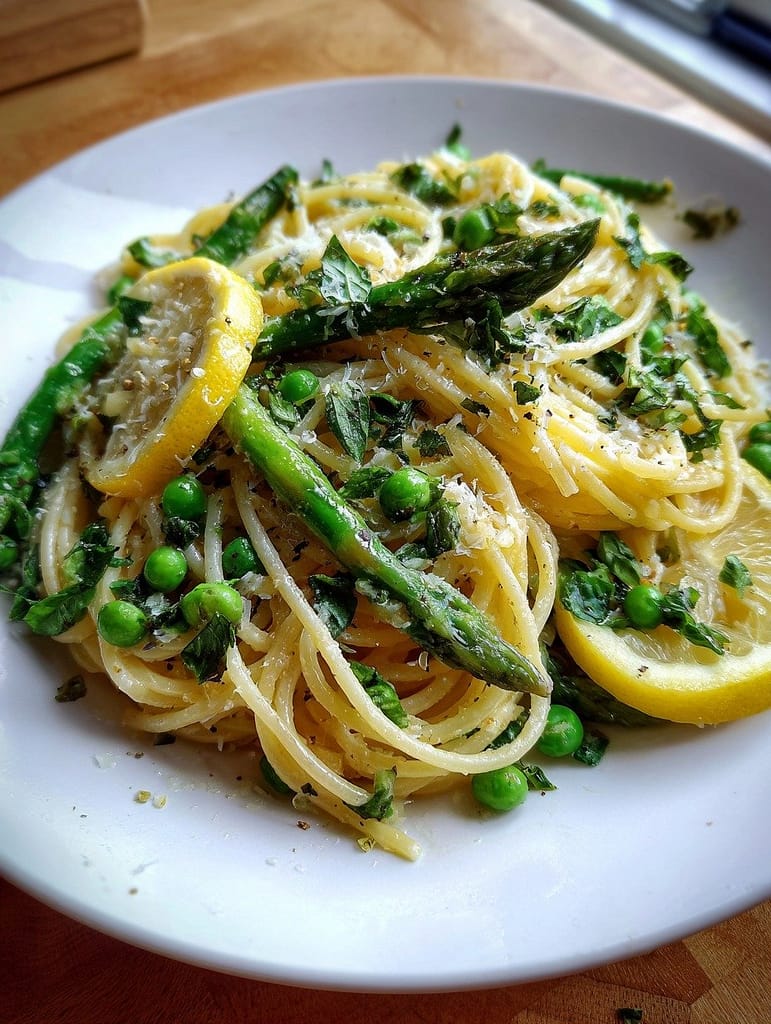 Fresh Herb Lemon Pasta with Spring Vegetables